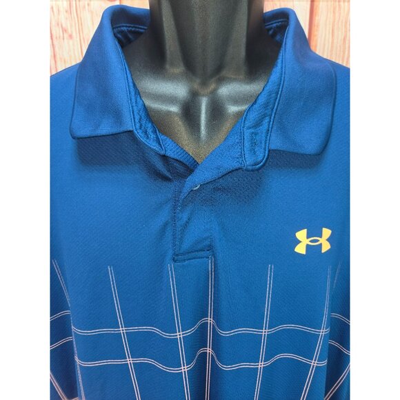 Under Armour Men's Performance Polo XXL Blue Loose Fit - Picture 3 of 9